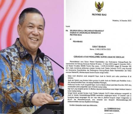 Pemprov Riau keluarkan SE gerakan ayah mengambil rapor anak (foto/ist)